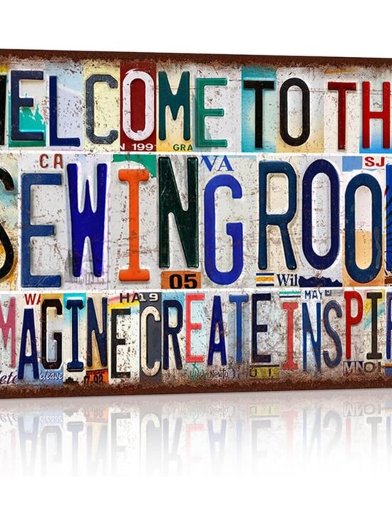Other - Vintage Sewing Room Wall Decor Welcome to The Sewing Room Metal Sign Tin Signs P